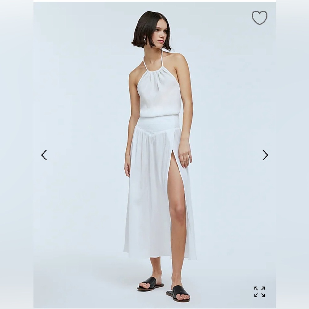 Madewell White Maxi Skirt with Side Slit